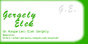 gergely elek business card